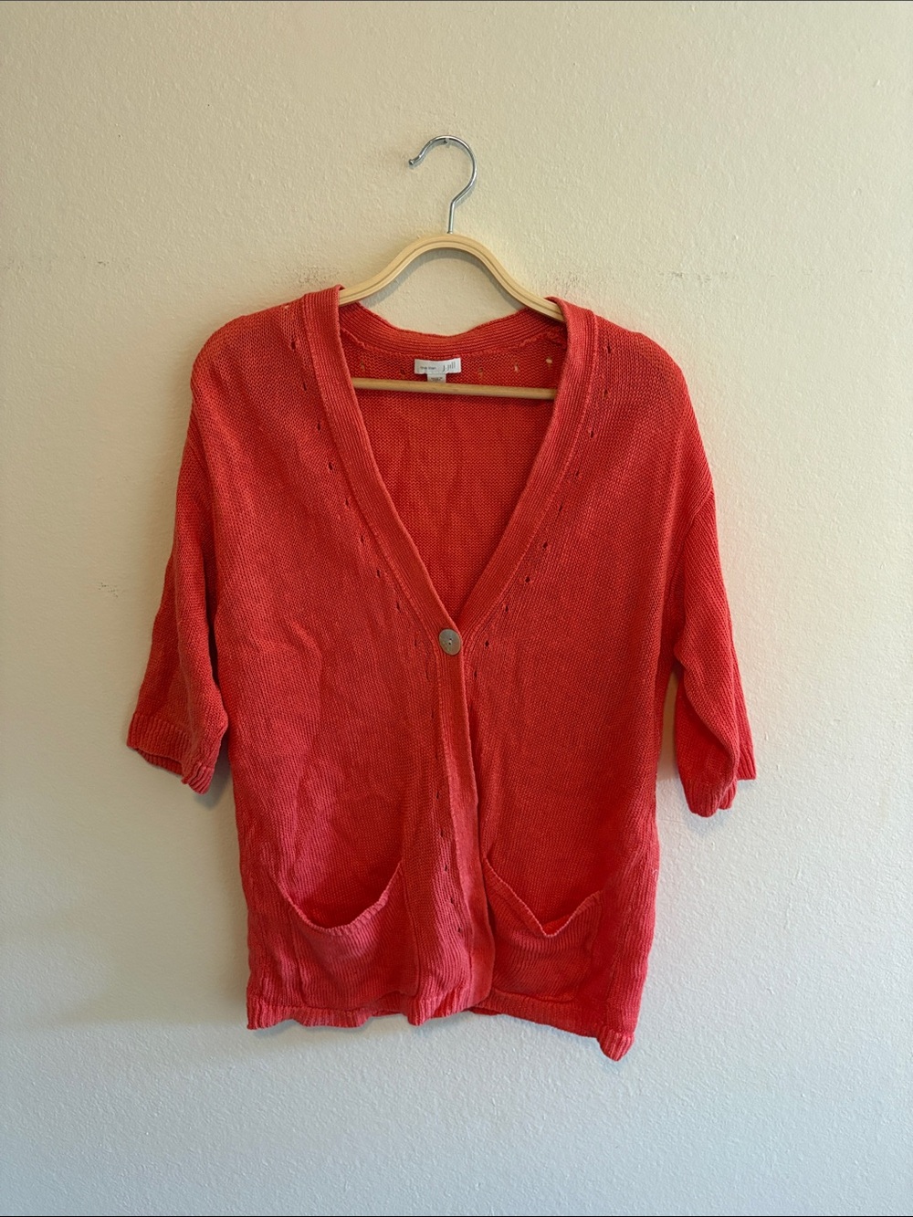 J. Jill Love Linen Coral Cardigan